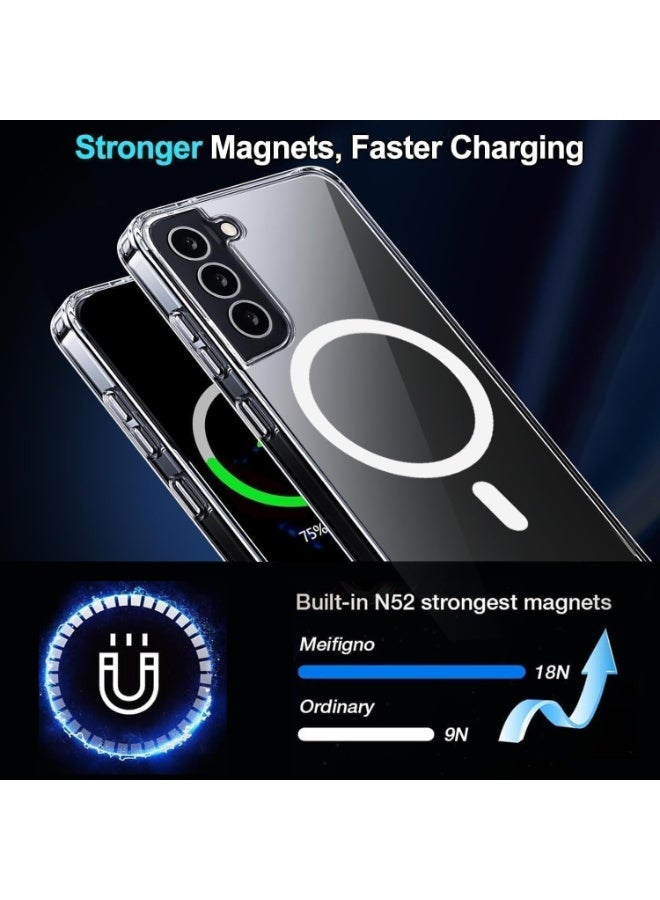 جراب شفاف لهاتف سامسونج جالاكسي S21 FE 5G [متوافق مع ماج سيف] [مغناطيس قوي] [لا يصفر] غطاء هاتف مغناطيسي رفيع وخفيف الوزن ومتين وشفاف - Image 4